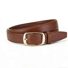 1条男士优雅时尚百搭PU真皮腰带，优质商务休闲腰带，简约男士腰带，适合日常商务、旅行、餐饮等场合。 - 棕色 - 查看 8