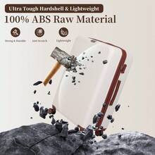 Luggage 5 Piece Sets With Makeup Storgae Bag Duffle Bags, Brown And White ABS Hardside Suitcase With Lock, 360° Spinner Wheels Travel Set For Travel Must Haves,Cruise Essential,Vacation Luggage Case Trolley Suitcase Spinner Suitcase Travel Luggage Travel Suitcase Hardshell Suitcase Suitcase Luggage Carry-On Suitcase With Wheels Travel Essentials Durable For Men For Women For Vacation For Business Large Capacity Travel Essential Travel Accessories Travel Organizer Travel Stuff - 摩卡棕 - 查看 3