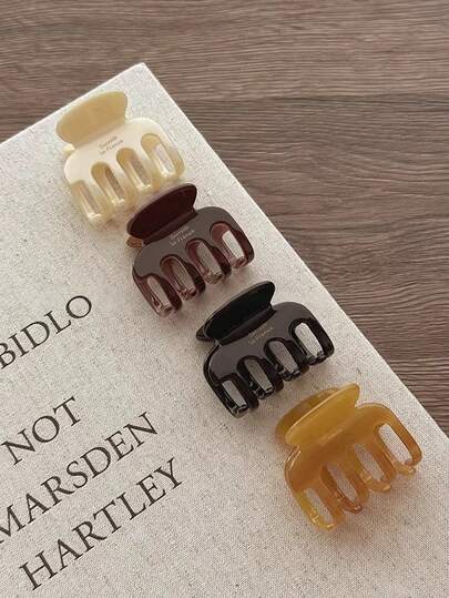 1pc 2.76 Inch/7cm Brown Acrylic Small Hair Claw Clip, Fashion Versatile, Elegant Minimalist, Solid Color Marble Texture Hair Clip, Suitable For Daily, Casual, Party, Beach, Vacation, Hairstyling, Face/Hair Washing, Makeup, Outfit Accessory, Autumn Fashion Hair Clip, Winter Hair Accessory, Summer Hair Clip