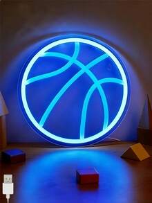 Assorted LED Neon Sign Lights With USB Cable (Basketball/Coffee/Cat Pattern) - Decorative Wall Lights For Home, Bar, Party, Bedroom And Studio - Multicolor - View 2