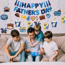 Happy Father's Day Decorations, Happy Father's Day Banner, Father's Day Hanging Decorations, Father's Day Party Decorations, Father's Day Home Decor - Multicolor - View 8