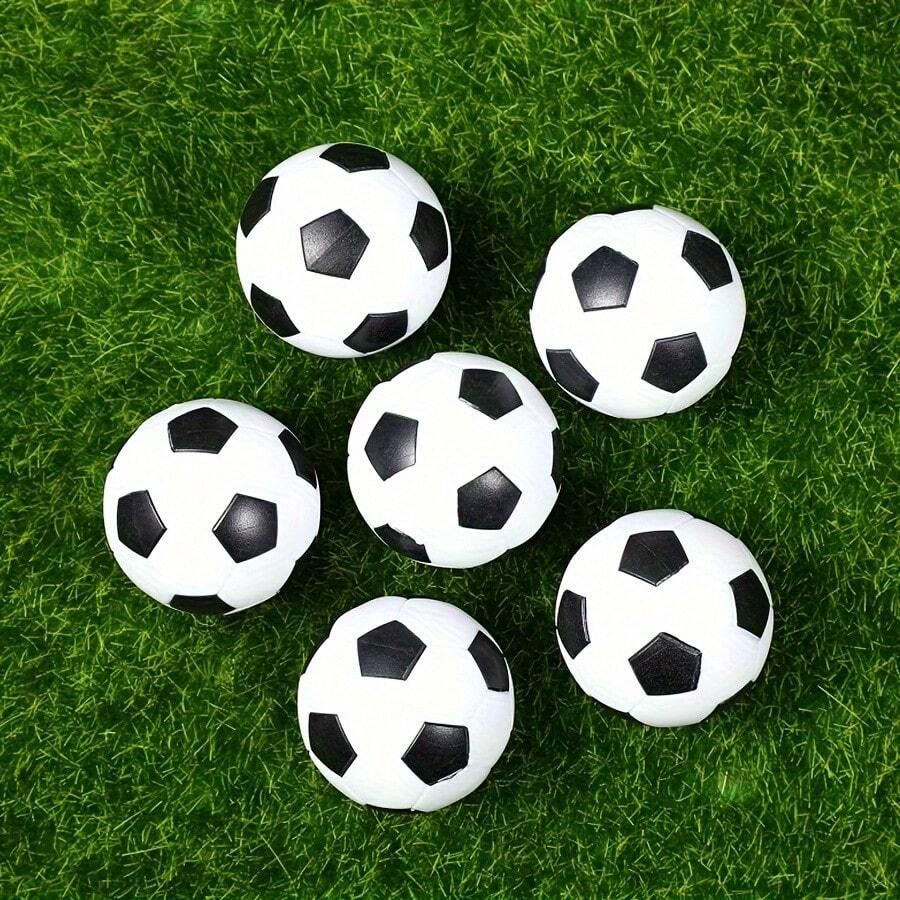 6/8/10pcs 32mm Mini Soccer Balls, Hexagonal Foosball Table Accessories, Small Footballs (With Black Storage Net Bag) - Multicolor - View 1