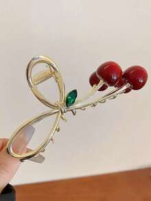 1个大号樱桃爪发夹，高端发爪发饰，适合盘发、夏季沙滩发型 - 彩色 - 查看 4