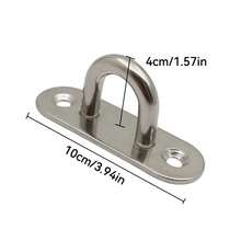 [2pcs Load-Bearing Hooks] 2pcs Load-Bearing Hooks, Rectangular Pad, Eye Plate Nail Hook, U-Shaped Design Screw, Installation Hanger Hook - Two Flat Plates - View 3