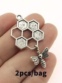 2pcs 46x25mm Honey Bee Charms Pendant For DIY Jewelry Making Necklace Keychain Phone Chain Bracelet Making Accessories Handmade Craft Making Findings - Bee - View 13