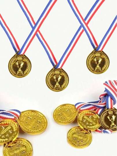 5/10/15/20/30pcs Plastic Gold Award Medals For Sports Competition
