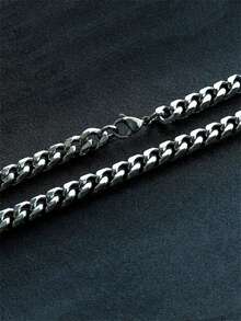1 chiếc dây chuyền thép không gỉ 6 cạnh được đánh bóng, dây chuyền dày cá tính dành cho nam giới theo phong cách hip-hop. - Nhiều màu - Xem 2