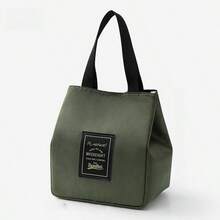 1pc/2pcs Large Capacity Insulated Lunch Bag, Oxford Cloth Picnic Bag, Square Insulated Lunch Tote Handbag. Thick Reusable Food Storage Container With Utensil Pouch, Portable Lunch Box Bag For Work, Camping, Travel, Office, School And Beach. - Multicolor - View 10