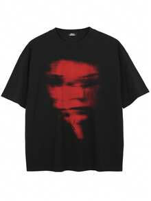 Tiny Spark Black T-Shirt With Red Graphic, Fashionable Short Sleeve Top For Summer - Red - View 2