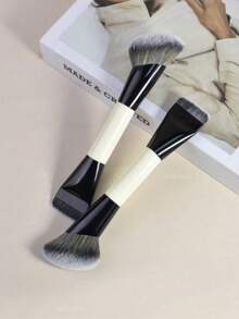 1pc Dual-Ended Powder Foundation Brush, Multifunctional Makeup Brush, Contour Brush, Professional Cosmetic Brush - Yellow - View 5