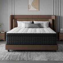 12"14" Queen Mattres Twin Full Queen King Size Bed Mattress In A Box, Hybrid Pocket Spring Breathable Cotton Layer Mattress For Motion Isolation & Silent Sleep, Lumbar Support & Pressure Relief, Medium Firm - 12in Black & White - 查看 14