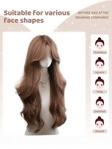 62 cm lång syntetisk peruk med en naturlig vågig stil i en fantastisk linnebrun färg. Den är tillverkad av värmebeständiga fibrer för att säkerställa hållbarhet. Denna löshårsdel är perfekt för dagligt bruk och erbjuder ett naturligt och realistiskt utseende som imiterar - Linne brun - Visa 2