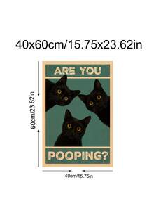 1张“你在拉屎吗？”猫咪海报，厕所笑话印刷品，趣味厕所墙面艺术装饰，复古字体猫咪印刷品，礼物，送给朋友的理想礼物，卧室艺术印刷品，客厅装饰，办公室装饰，浴室装饰，厕所海报，墙面艺术，墙面装饰，家居装饰，房间装饰，帆布墙面艺术，海报，带框墙面艺术，可选画框 - A - 查看 16