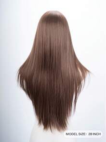 Tóc giả tổng hợp dài 28 inch với kiểu tóc thẳng tự nhiên, màu nâu tuyệt đẹp. Được thiết kế có mái, tóc giả này được làm từ sợi chịu nhiệt để đảm bảo độ bền. Bộ tóc giả này hoàn hảo để sử dụng hàng ngày, mang lại vẻ ngoài tự nhiên và chân thực, giống như tóc thật. - màu nâu - Xem 5