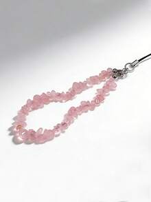 1 Pc Summer Crystal Pebble Handmade Beaded Mobile Phone Hanger String - Irregular Pebble Chain Creative Stone Chain - Mobile Phone Case Hanger, Keychain Hanger, Bag Hanger, Vacation Travel Accessories Pendant - Multicolor - View 10