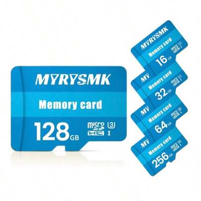 1PC High-Speed Memory Card - Compatible With Smartphones, Tablets, Cameras, Speakers, And Other Devices. SD TF Card, U3 Speed/Data Transfer/Wide Compatibility. Storage Capacities: 32GB/64GB/128GB/256GB