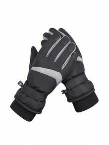 1 双女士专业滑雪手套 - 加厚抓绒防风防寒户外滑雪保暖手套，骑行防寒手套，防滑掌面，兼容触屏设备 - 彩色 - 查看 10