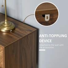 Bedroom Storage Cabinet Brown HOMCOM Two-Drawer Herringbone Bedside Table Home - Multicolor - View 6