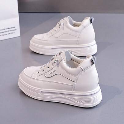 Giày thể thao buộc dây đế dày, giày đế xuồng thời trang, thoáng khí, nhẹ và thoải mái dành cho phụ nữ nhỏ nhắn