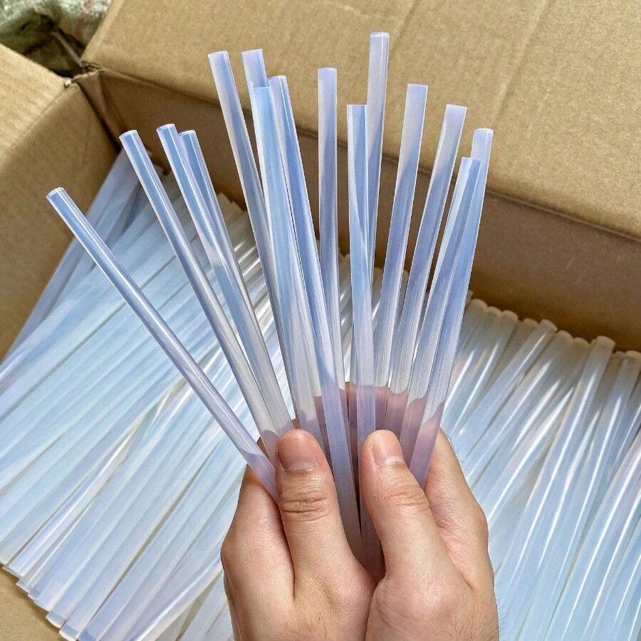 10pcs High Viscosity Transparent Hot Melt Glue Sticks, Suitable For School, Office, Home Handcraft DIY - Transparent - View 1