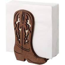 1pc Western Cowboy Boot Shaped Paper Towel Holder - Vintage Cowboy Style, Suitable For Desktop/Dining Room Decor, American Country Atmosphere, Home Organization Enthusiasts - View 3