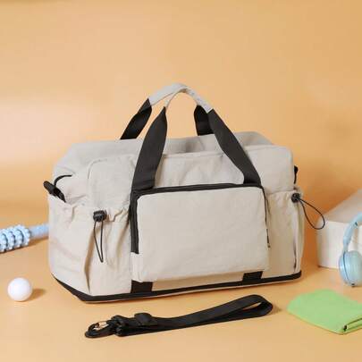 1个大容量男女通用旅行包，带干湿分离设计，便携式单肩手提包，适合游泳、健身、短途旅行
