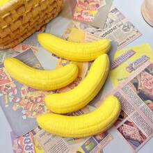 慢回弹逼真香蕉，香蕉果肉，去皮香蕉，抗压水果造型挤压玩具，趣味十足，缓解压力，搞怪玩具，摄影道具，柔软毛绒玩具，趣味成人女，舒缓手部感官，女性礼物 - 黃色 - 查看 7