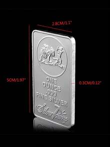 Lingote de plata fina 999 de una onza troy de Scottsdale Silver con la inscripción "En Dios confiamos" y estuche de presentación - Plateado - Ver 5