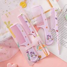 2pcs Portable Mini Combs, Cartoon Macaron Color Hair Brushes, Suitable For Braiding And Styling, Travel And Holiday Gifts, All Seasons - / - View 9