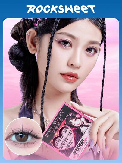  ROCK SWEET Cat Fairy No-Glue False Lashes – Simulation Volumizing Curled Sunflower Effect, Segmented Defined Clusters