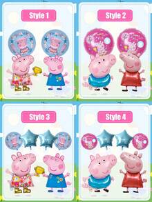MASSDI Peppa Pig Cartoon Cute Birthday Party Decoration Set - Peppa Pig Balloon Set, Suitable For Wall Decor Background And Balloon Decor For Birthday Celebration Party - 1pc(random color) - View 8