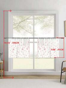 1 tấm rèm voan thêu, họa tiết hoa, thiết kế có khe luồn thanh treo, chống tia UV, thoáng khí, trong suốt, chất liệu polyester, không có lớp lót, thích hợp cho phòng khách, phòng ngủ, phòng ăn. - Hồng - Xem 38