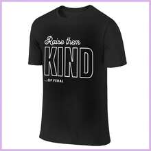 Camiseta 'Raise Them ', Camiseta 'Raise Them Kind Mom', Divertida para el Día de la Madre, para Mamá de Niños, Mama  Boys, Ropa Casual para Mujer, Camisetas Suaves y Ajustadas para Mujer - Negro - Ver 1