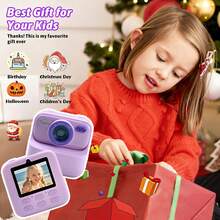 Cámara instantánea para niños de 3 a 12 años con pantalla de 2.4", impresión instantánea, tarjeta de memoria de 32GB, grabación de vida, regalo para reuniones familiares para niños y niñas - Multicolor - Ver 8