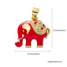 1件装奢华铜质大象吊坠，可DIY手链、项链、耳环、包包挂饰 - 彩色 - 查看 20