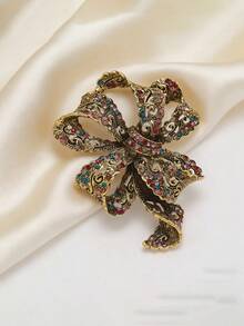 1枚高品质奢华优雅胸针，高贵典雅，丝带蝴蝶结别针，服装披肩配饰，派对婚礼礼物 - 彩色 - 查看 7