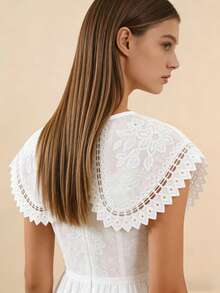 1 Pc Retro Embroidered Fake Collar For Women, Versatile Shawl, Fake Shirt Collar, Princess Collar To Match With Clothing - Diamond Edge - View 5