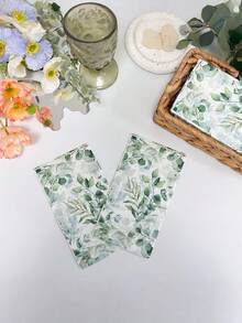 20 piezas Servilletas de papel con hojas verdes grandes, servilletas para fiestas, bodas, banquetes, cumpleaños, aniversarios y otras decoraciones, suministros para fiestas, tamaño 40 x 33 cm, adecuadas para Halloween, Navidad, Año Nuevo, San Valentín y otros eventos - A - Ver 1