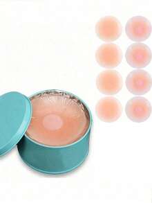 2/8/16 Pairs Reusable Nipple Covers For Women, Silicone Invisible Breast Petals With Travel Case - Pink - View 19