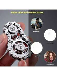 1pc 2026 Colorful Gear - Finger Chain Gyro Toy - Anxiety Relief Stress Reducer Gear Mechanism - New Bestseller - Birthday Gift - Perfect Gift - Multicolor - View 3