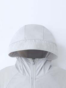 Annil [UPF50+ Cooling] New Thin Outerwear/Skin-Protecting Shirt For Girls With UV Protection And Sunscreen - Silver Cloud Gray - View 3