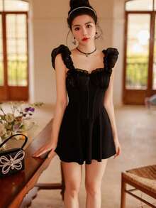 Women Swim Dresses - 黑色 - 查看 4