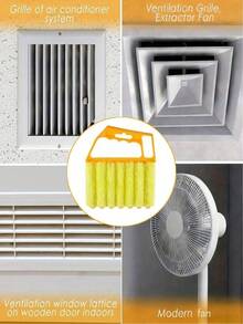 1个多功能百叶窗/空调清洁刷，手持式汽车车窗/车门轨道双面清洁刷 - 可拆卸可水洗窗户清洁器，空调风扇除尘器，空调通风槽除尘器，家用清洁工具（可选1个或2个） - A - 查看 5