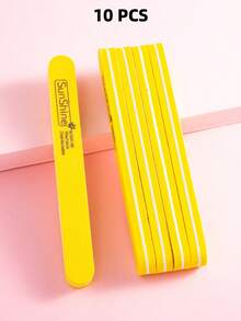 5/10pcs Rectangular Nail File Set, 0.47 Inch Thick, Suitable For Gel Nails, Washable Sponge Double-Sided 100/180 Grit Sandpaper For Grinding And Polishing - Multicolor - View 17