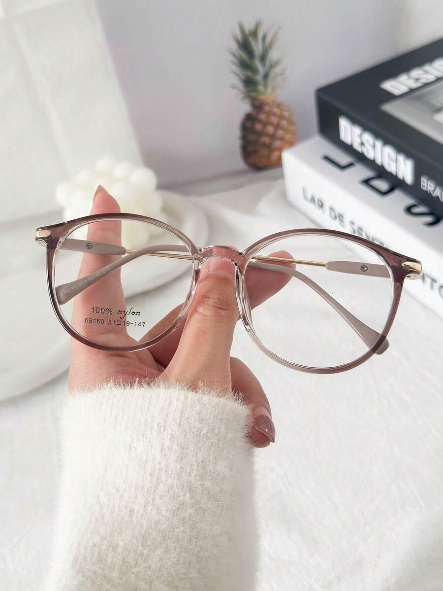 MELINDA FASHION Round Eyeglass Frames For Women - C9 castanho] - 查看 1