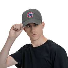 Chicago Cubs Logo Washed Denim Baseball Cap For Adults, Baseball Hat Women Men Washed - 灰色 - 查看 7