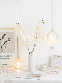 1/3/6pcs Artificial Phalaenopsis Orchid Flowers, Silk, Suitable For Living Room, Home Garden, Wedding, Romantic Party, DIY Moon Wreath Decor, Valentine's Day, Mother's Day, Birthday Gift, Chinese New Year, Gift For Girlfriend Or Lady - White - View 6