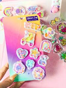 可爱闪亮水晶贴纸。高品质手工编织闪光3D装饰贴纸，手机壳装饰。家居装饰、派对装饰、各种节日礼物、时尚单品。奢华。缝纫。DIY。毕业典礼/开幕式。开幕式礼物。装饰。 - 彩色 - 查看 13