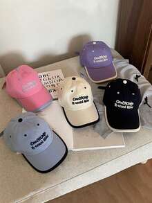 1pc Unisex Baseball Cap, Casual Embroidered Letter Design, Outdoor Sun Protection Hat - Multicolor - View 3