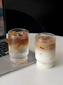 1个复古美式冰咖啡杯，ins风简约耐热玻璃杯，牛奶杯，饮料果汁杯 - 彩色 - 查看 2